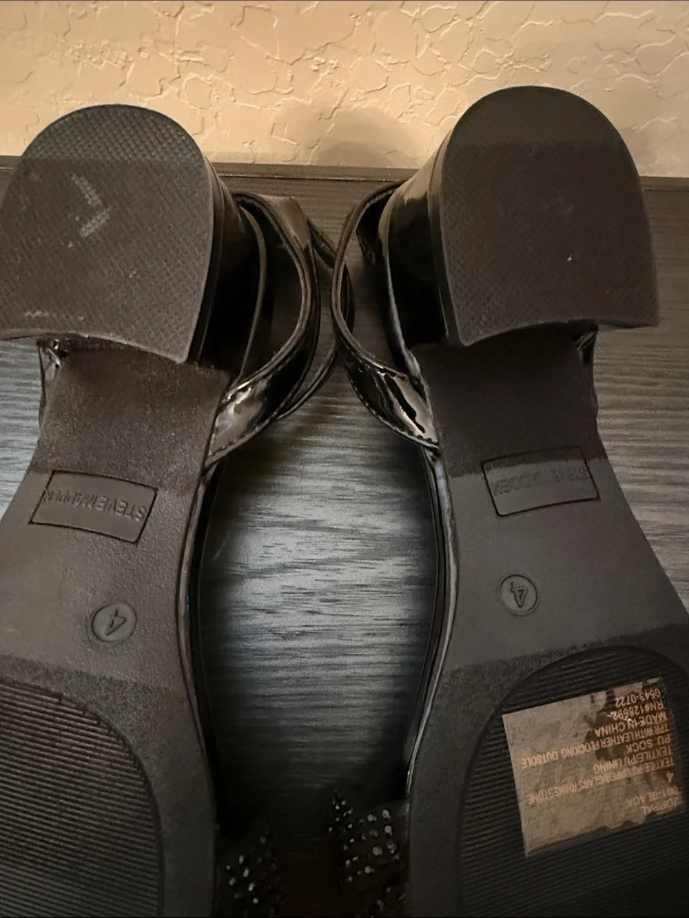 Steve Madden Black Braided Bead Strap Heeled Sandals